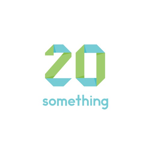 Origami logo with the title 'Logo Concept for "20 Something"'