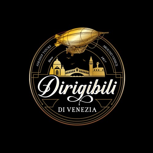Tour logo with the title 'Identity for the airship tours around Venice '