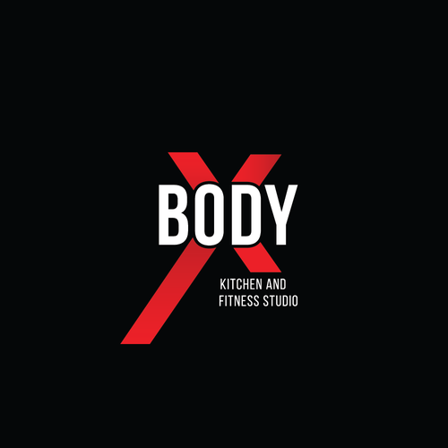 Bodybuilding logo with the title 'BODY X'