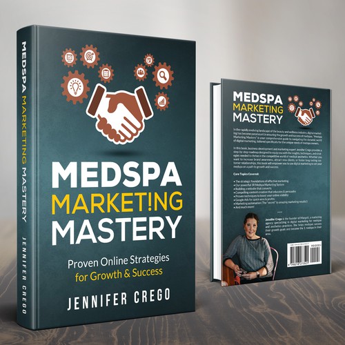 Marketing book cover with the title 'Medspa Marketing Mastery'