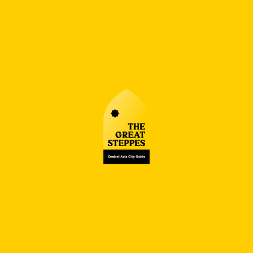 Black and yellow logo with the title 'The Great Steppes branding proposal'