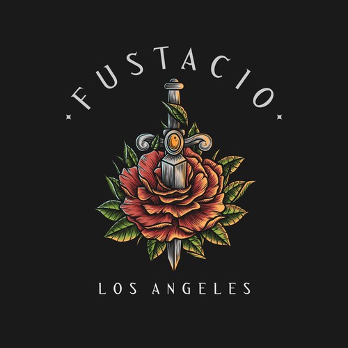 Tattoo logo with the title 'Tattoo style logo for Fustacio'