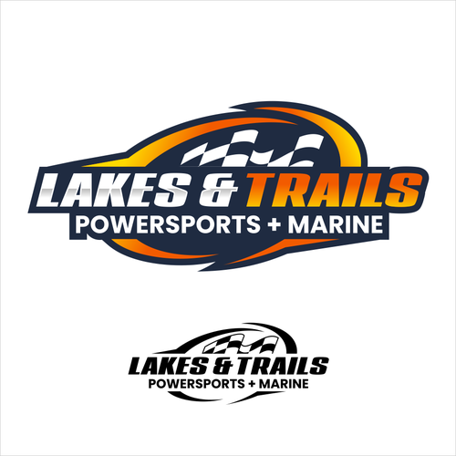 Marine logo with the title 'Lakes & Trails Powersports + Marine'