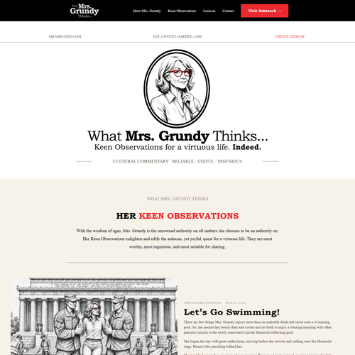 Design with the title 'Brand Identity & Custom Squarespace Site for a Writer & Commentator'