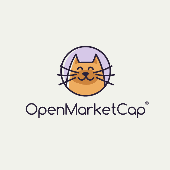 Cute cat logo with the title 'OpenMarketCap'