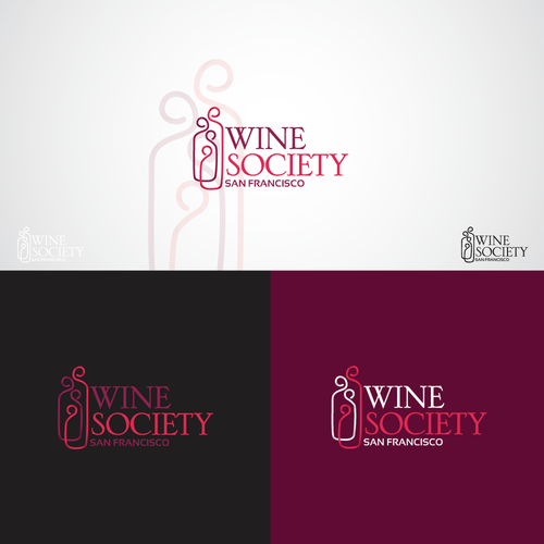 Wine bottle design with the title 'Wine Society'