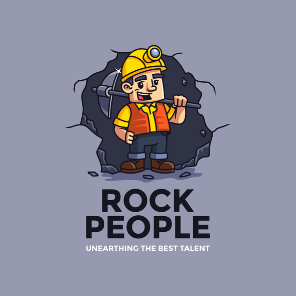 Miner design with the title 'Rock People'