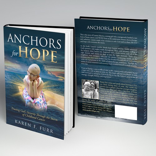 Dramatic design with the title 'Book about Childhood Cancer'