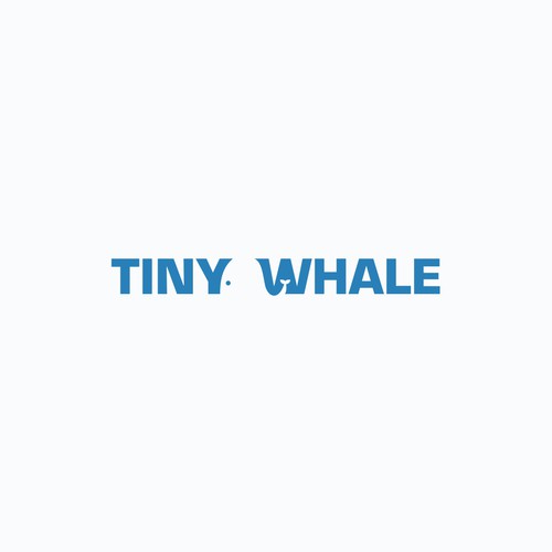 Ocean logo with the title 'Negative space logo concept for Tiny Whale'