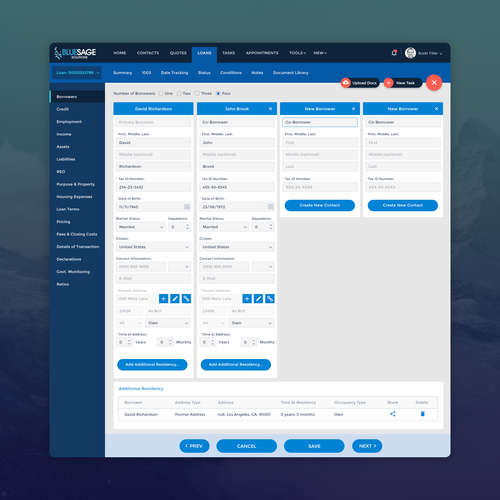 Dashboard website with the title 'Loan Dashboard Design'
