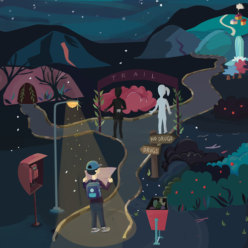 Cute book cover with the title 'Illustration for Book Cover Design'