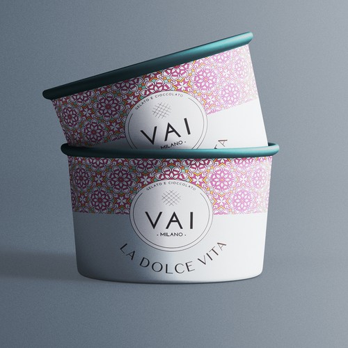 Roman design with the title 'Ice Cream Cup Design'