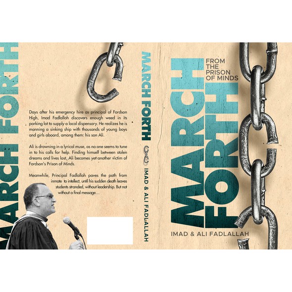 Broken design with the title 'Book Cover for March Forth'