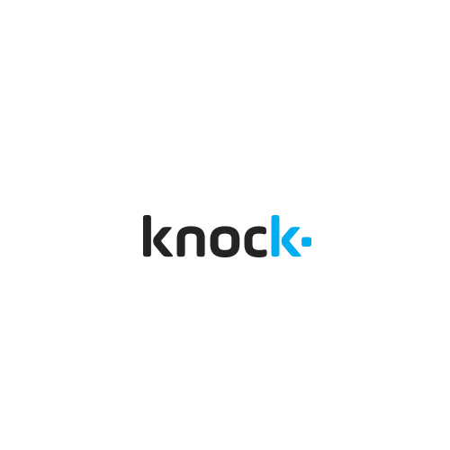 Blue bird logo with the title 'knock'