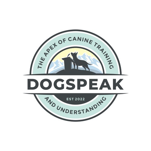 Peak design with the title 'Clever logo design for dog training facility in the mountains'