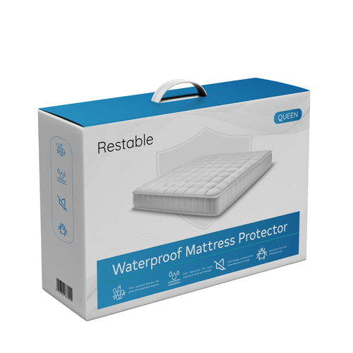 Mattress design with the title 'Bedding - Waterproof Mattress Protector Box Design'