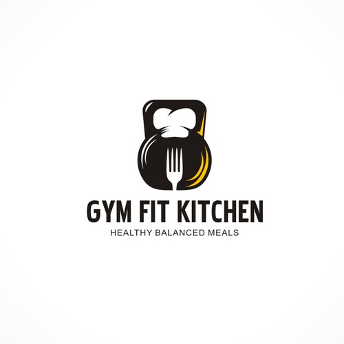 Kettlebell logo with the title 'Gym fit kitchen'