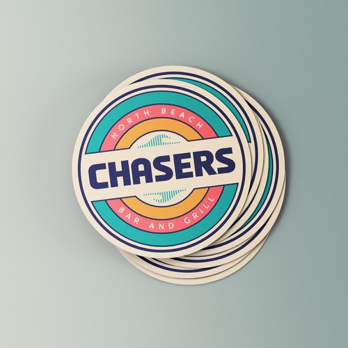 Beach bar logo with the title 'Vibrant new beach bar'