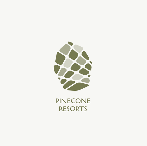 Pinecone design with the title 'Logo for "Pinecone Resorts"'