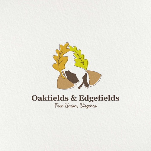 Acorn logo with the title 'Negative Space Logo idea for a Horse Farm'