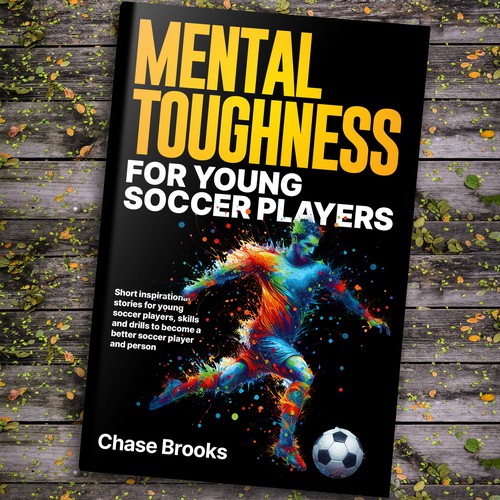 Health book cover with the title 'Mental toughness for young soccer players'