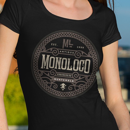 Victorian design with the title 'T-Shirt design for Monoloco, Guatemala'