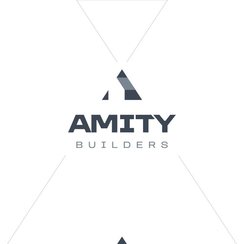 Symmetrical logo with the title 'Amity Builders Logo'