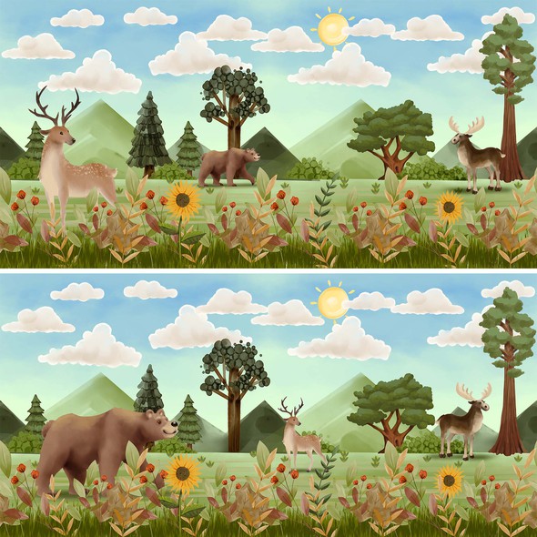 Deer illustration with the title 'Nature illustration (AVAILABLE FOR SALE)'