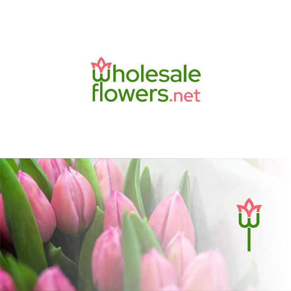 Clean logo with the title 'Wholsale flowers'