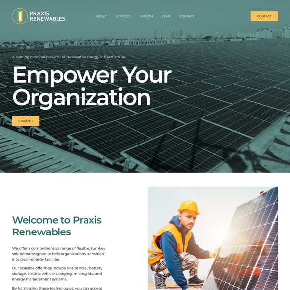 House website with the title 'Modern Website for Solar Panel Provider'