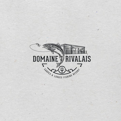 Resort brand with the title 'Vintage style logo concept for Domaine Rivalais lodges'