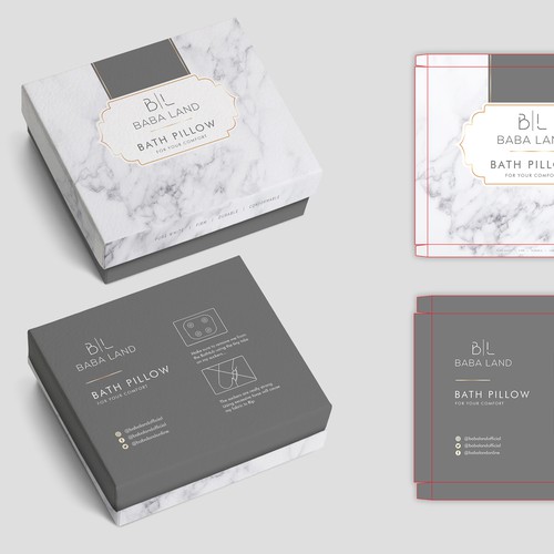 Makeup packaging with the title 'package and Logo design'