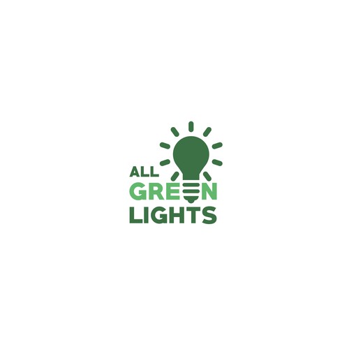 Pine green logo with the title 'All Green Lights Logo Designs'