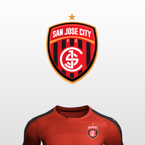 Soccer team logo with the title 'San Jose City F.C. logo'