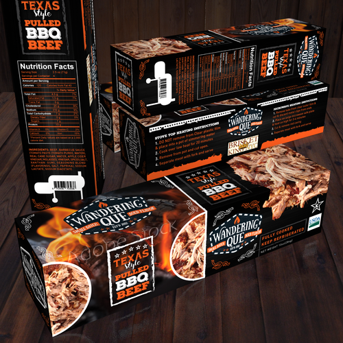 Contrast design with the title 'BBQ package design.'