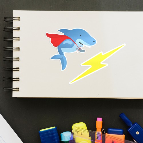 Superhero artwork with the title 'shark'