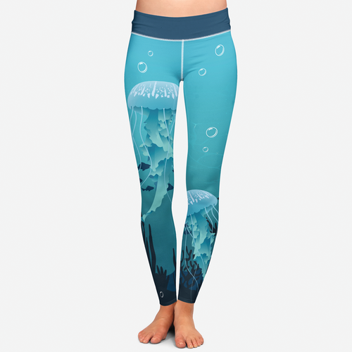 Jellyfish design with the title 'Jellyfish Yoga Pants'