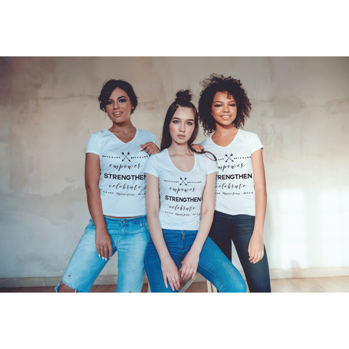 Feminine t-shirt with the title 'Empowering Female Tshirt Design '