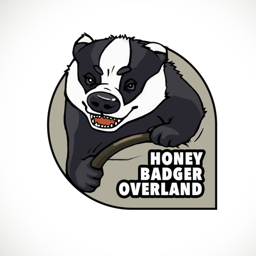 Badger design with the title 'Irreverent Illustration/Logo needed for Honey Badger Overland'