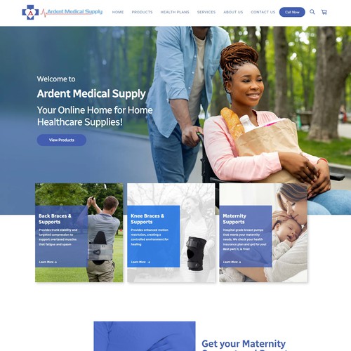 Pain design with the title 'ARDENT MEDICAL SUPPLY for Square Online Site'