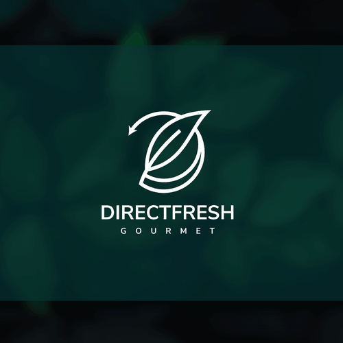 Natural product logo with the title 'DIRECTFRESH GOURMET'