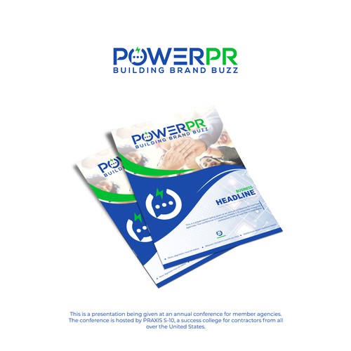 Cute messages logo with the title 'A bold logo For POWERPR'
