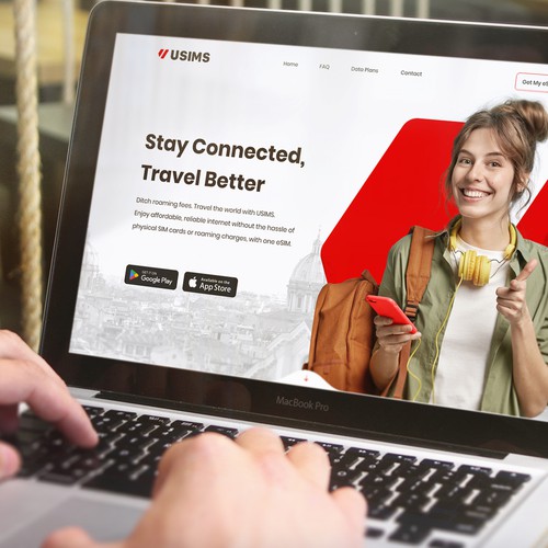 Travel website with the title 'USIMS App's Homepage'