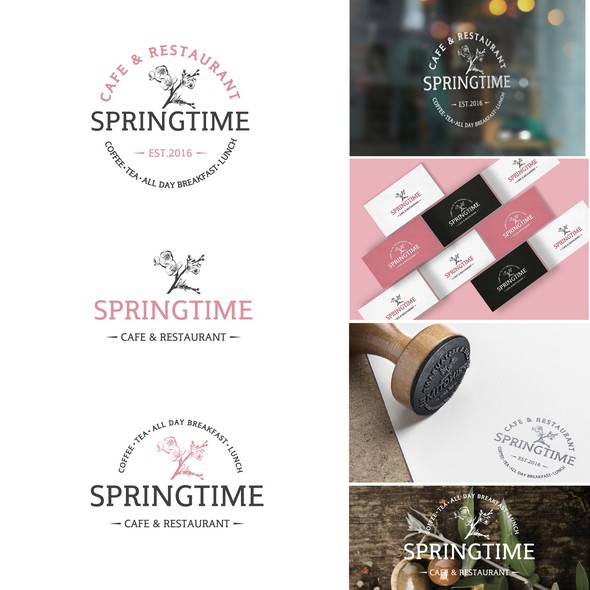 Blossom logo with the title 'Springtime cafe'