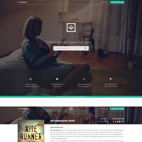 Book website with the title 'Web Site for "Book Comparer"'