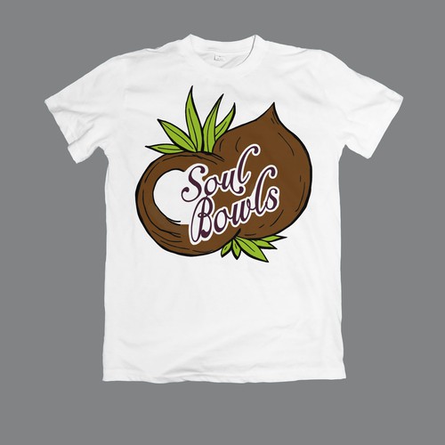 Vegetarian t-shirt with the title 'Coconut t-shirt design Soul Bowls'