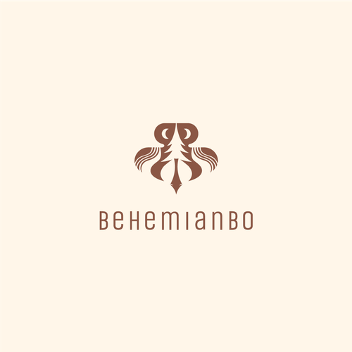 Boho chic design with the title 'Behemianbo Logo Design'