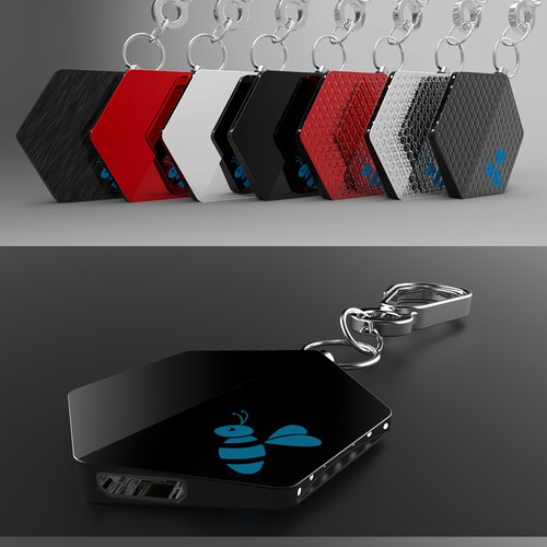 Texture design with the title '3D model and renders for Bluebee'