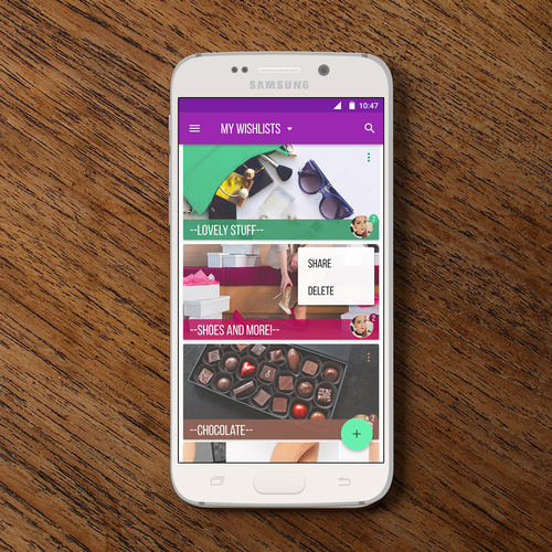 Functional design with the title 'A Lady's Wishlist App ||'