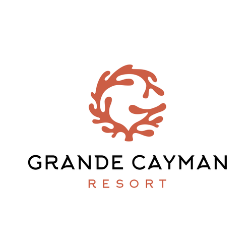 Beach resort logo with the title 'Grande Cayman Resort'
